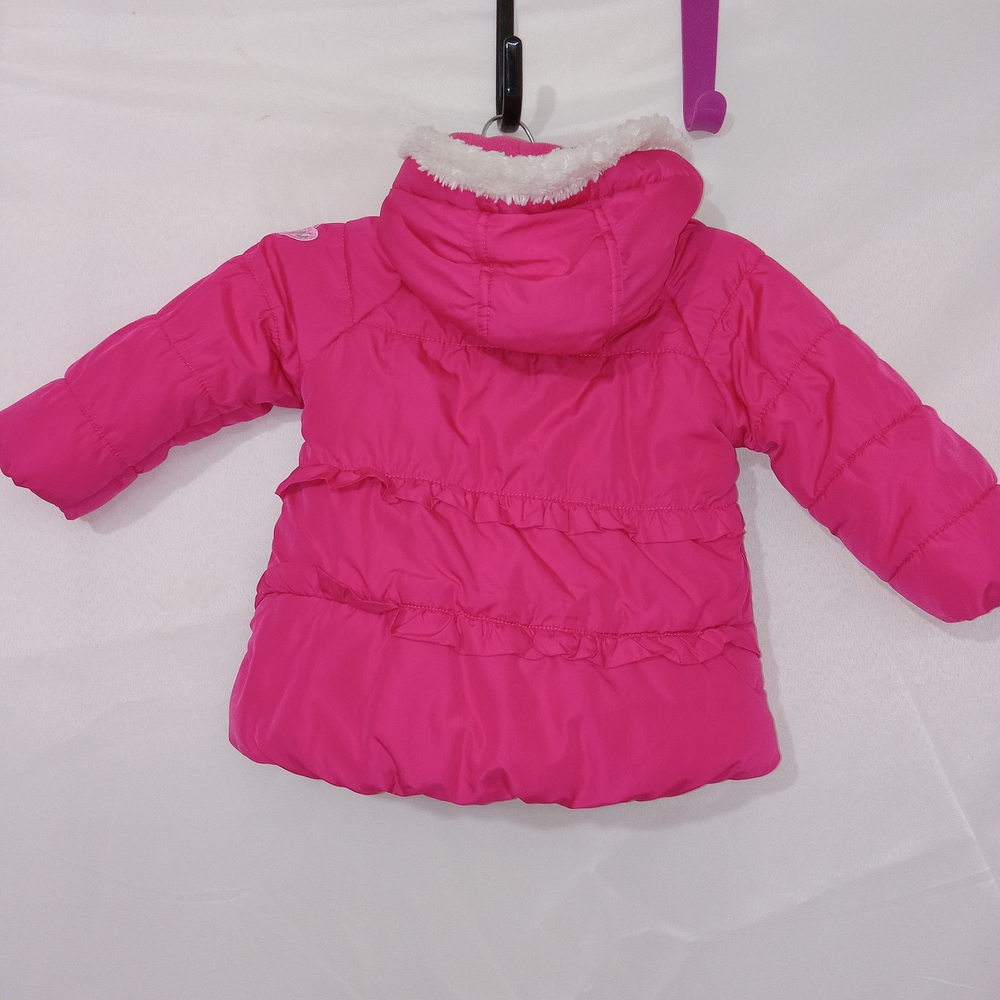Weatherproof Baby Girls Winter Puffer Coat with Sherpa Trim 18M Ruffle Trim Cute - Picture 2 of 7